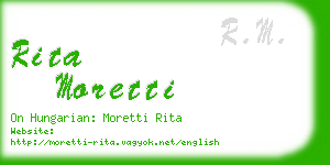 rita moretti business card